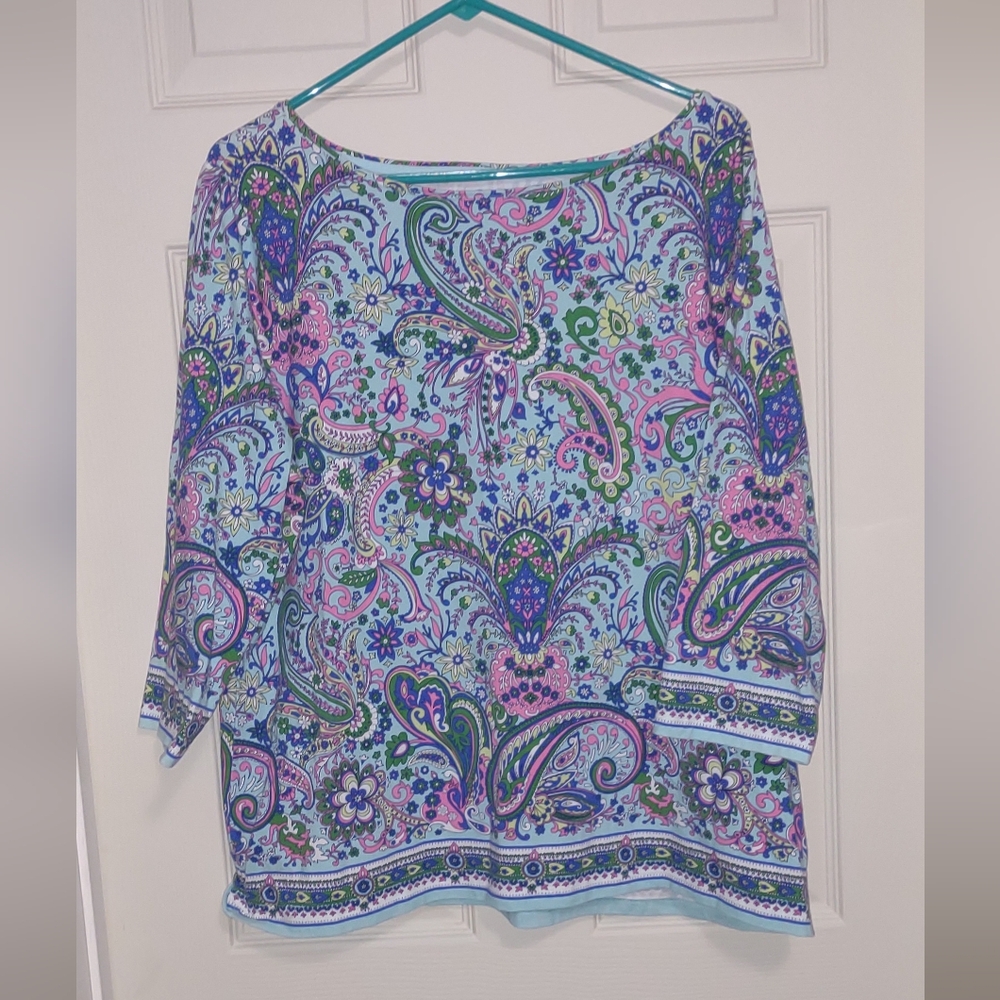 Firm Final price!*Talbots 3/4 Sleeve Boxy Blouse(2X)